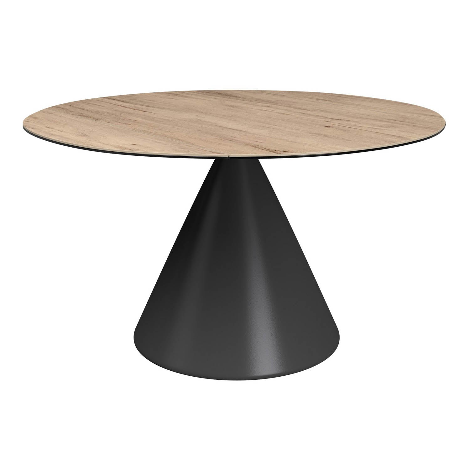 Alessio Oak Effect Ceramic Extending Round Dining Table - 130cm