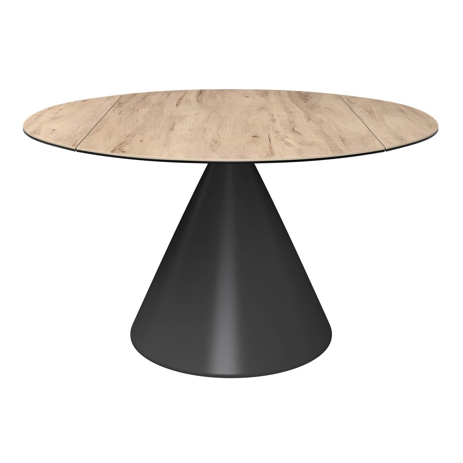 Alessio Oak Effect Ceramic Extending Round Dining Table - 130cm