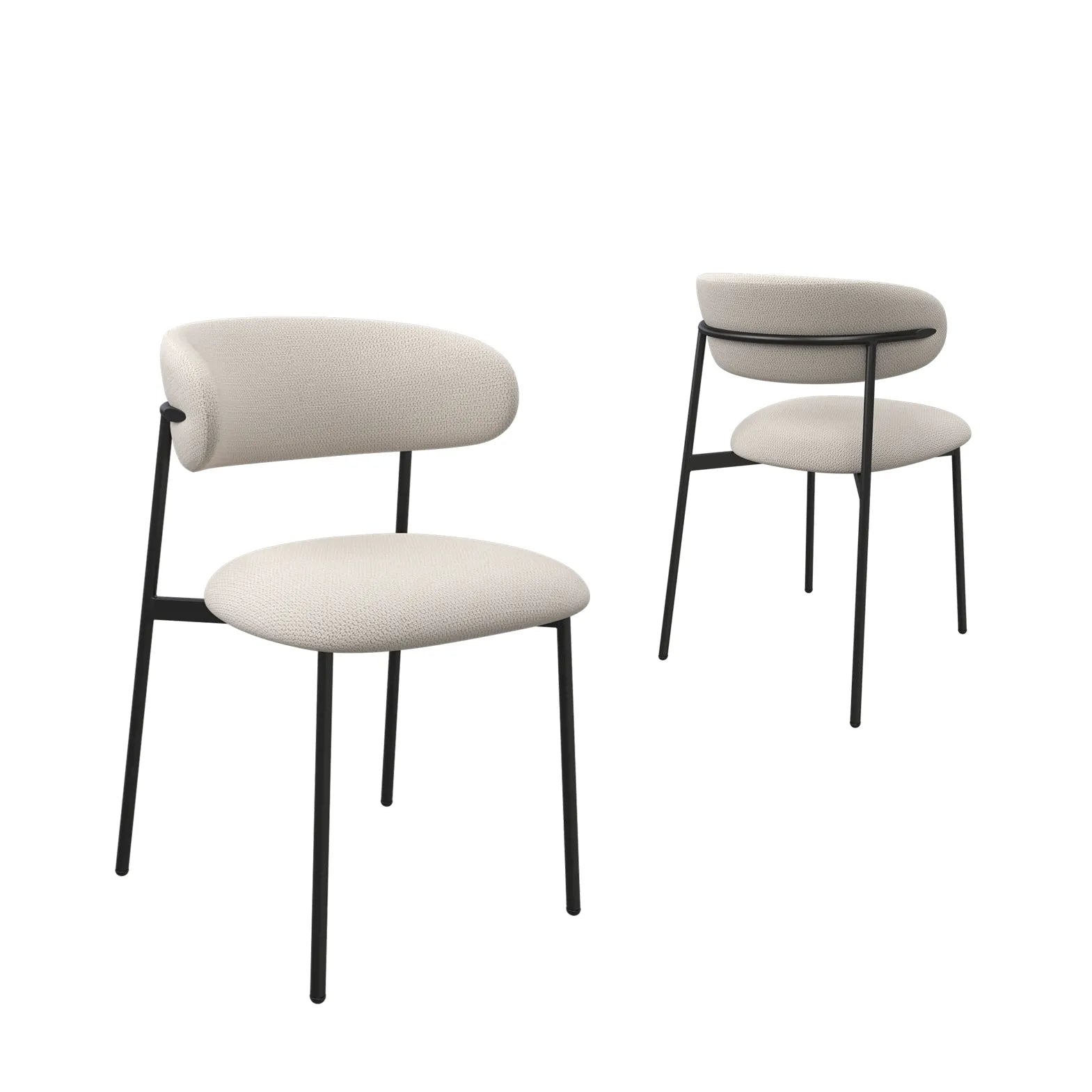 Alba Ivory Fabric Dining Chair – Set of 4