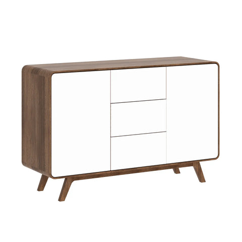 Asiago 2 Door 3 Drawer Sideboard, also available in Sand and Anthracite - White in Smoked Oak 