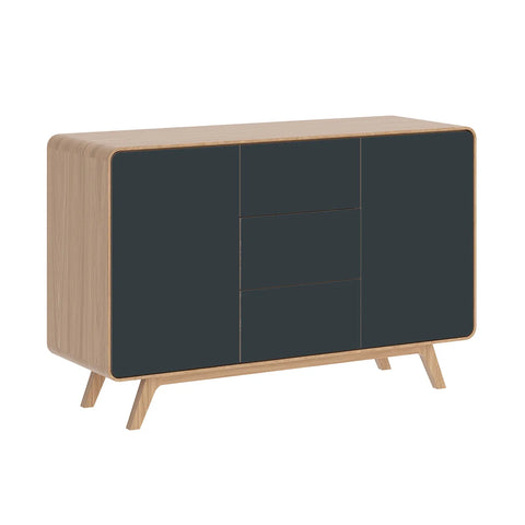 Asiago 2 Door 3 Drawer Sideboard, also available in Sand and Anthracite - Anthracite in White Oak