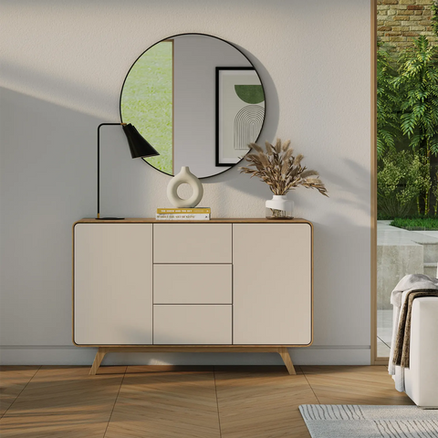 Asiago 2 Door 3 Drawer Sideboard, also available in Sand and Anthracite - Sand Lifestyle Image 