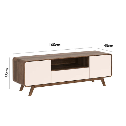 Asiago TV Unit, also available in Sand and Anthracite - Dimensions 