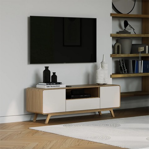 Asiago TV Unit, also available in Sand and Anthracite - Lifestyle Image 