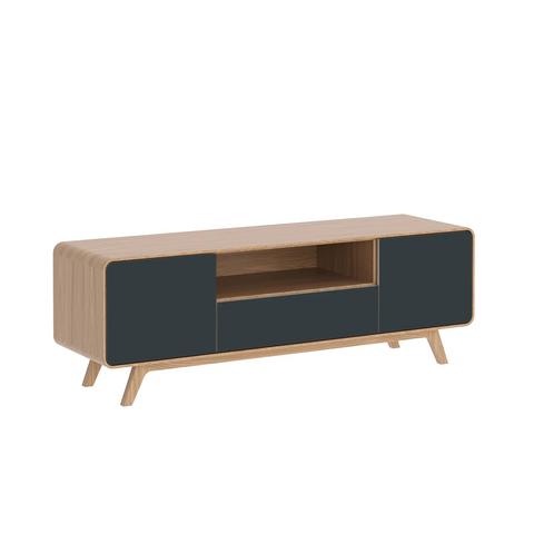 Asiago TV Unit, also available in Sand and Anthracite - Anthracite in White Oak