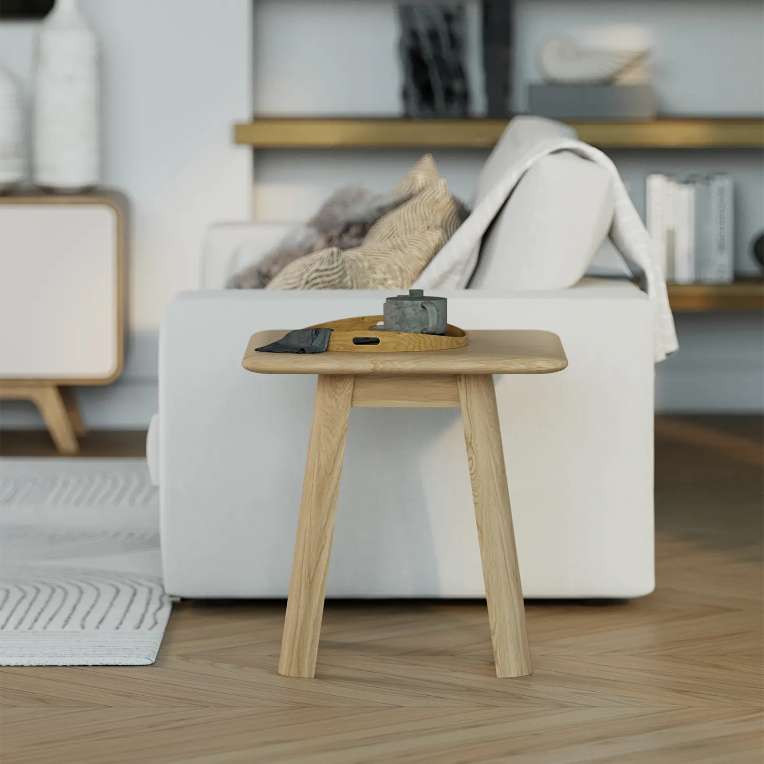 Asiago Solid Oak Side Table