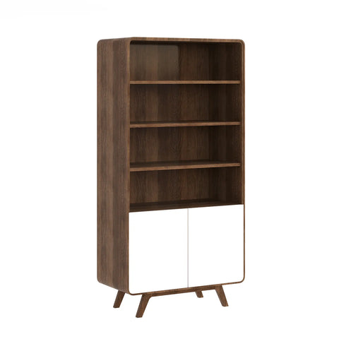 Asiago Solid Oak Tall Display Cabinet, choose from White or Smoked Oak. Available in White, Sand and Anthracite - White in Smoked Oak 