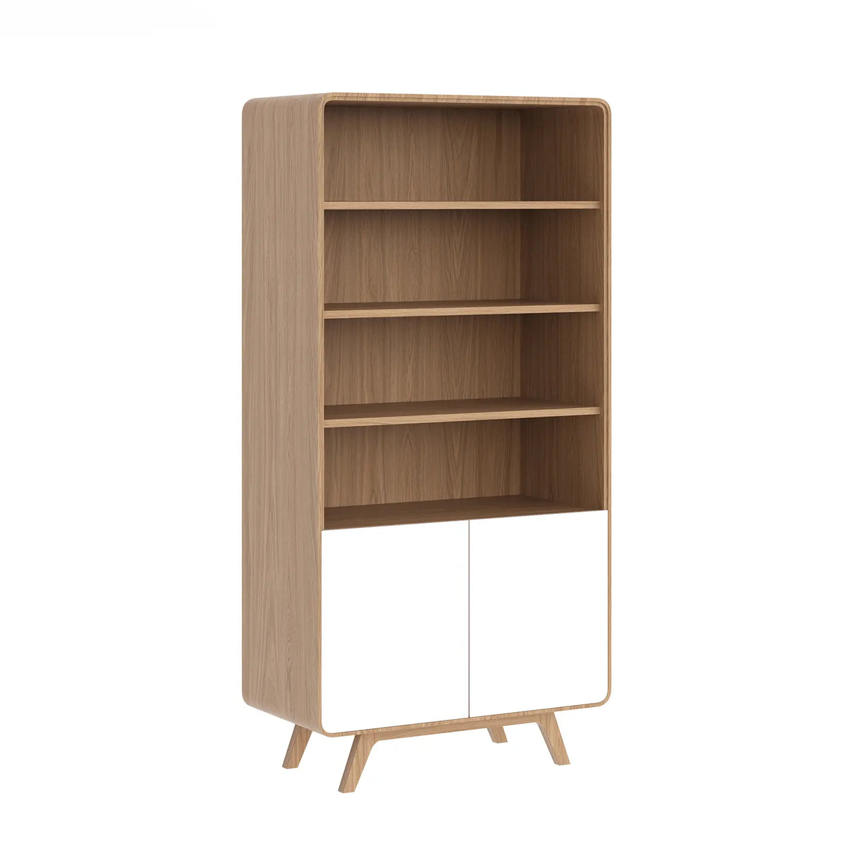 Asiago Solid Oak Tall Display Cabinet, choose from White or Smoked Oak. Available in White, Sand and Anthracite - Main Image 