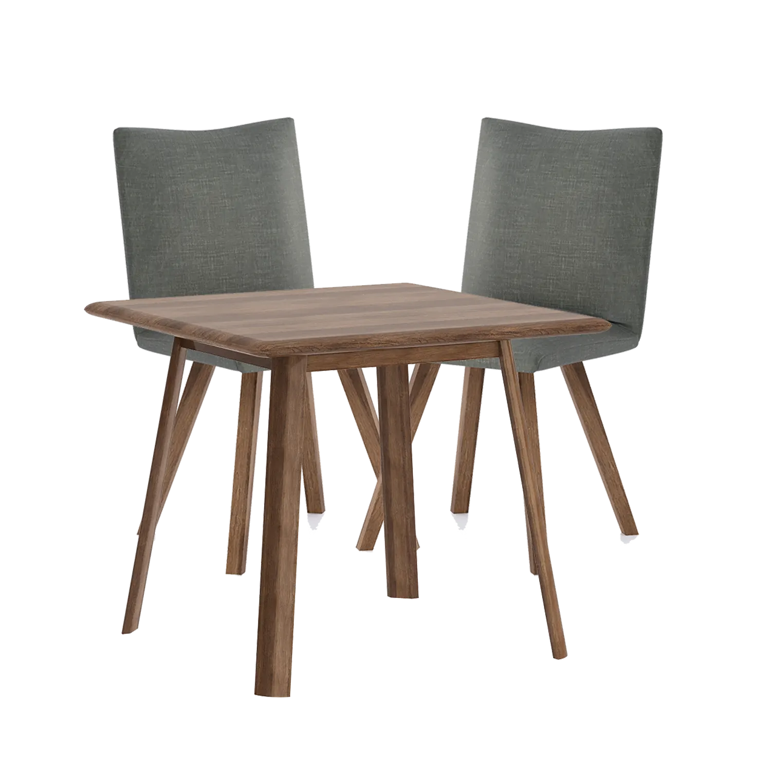 Asiago Solid Smoked Oak Square Dining Table with Milano Chairs