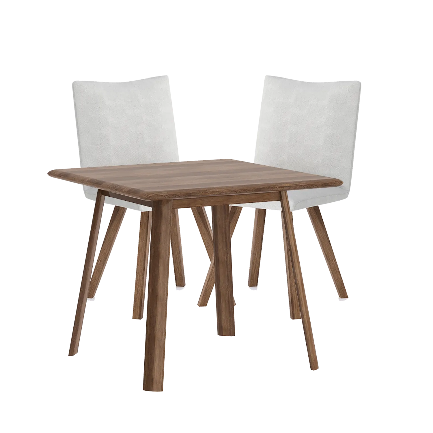 Asiago Solid Smoked Oak Square Dining Table with Milano Chairs