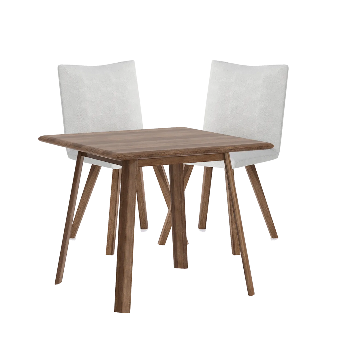 Asiago Solid Oak Square Dining Table with Milano Chairs, available in White or Smoked Oak with a choice of Linen, Nutmeg and Basalt Chairs - Main Image 