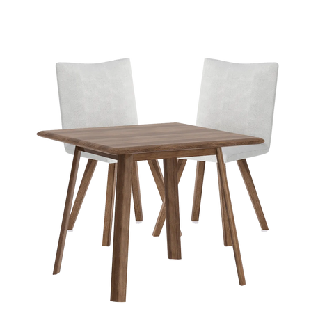 Asiago Solid Oak Square Dining Table with Milano Chairs, available in White or Smoked Oak with a choice of Linen, Nutmeg and Basalt Chairs - Main Image 