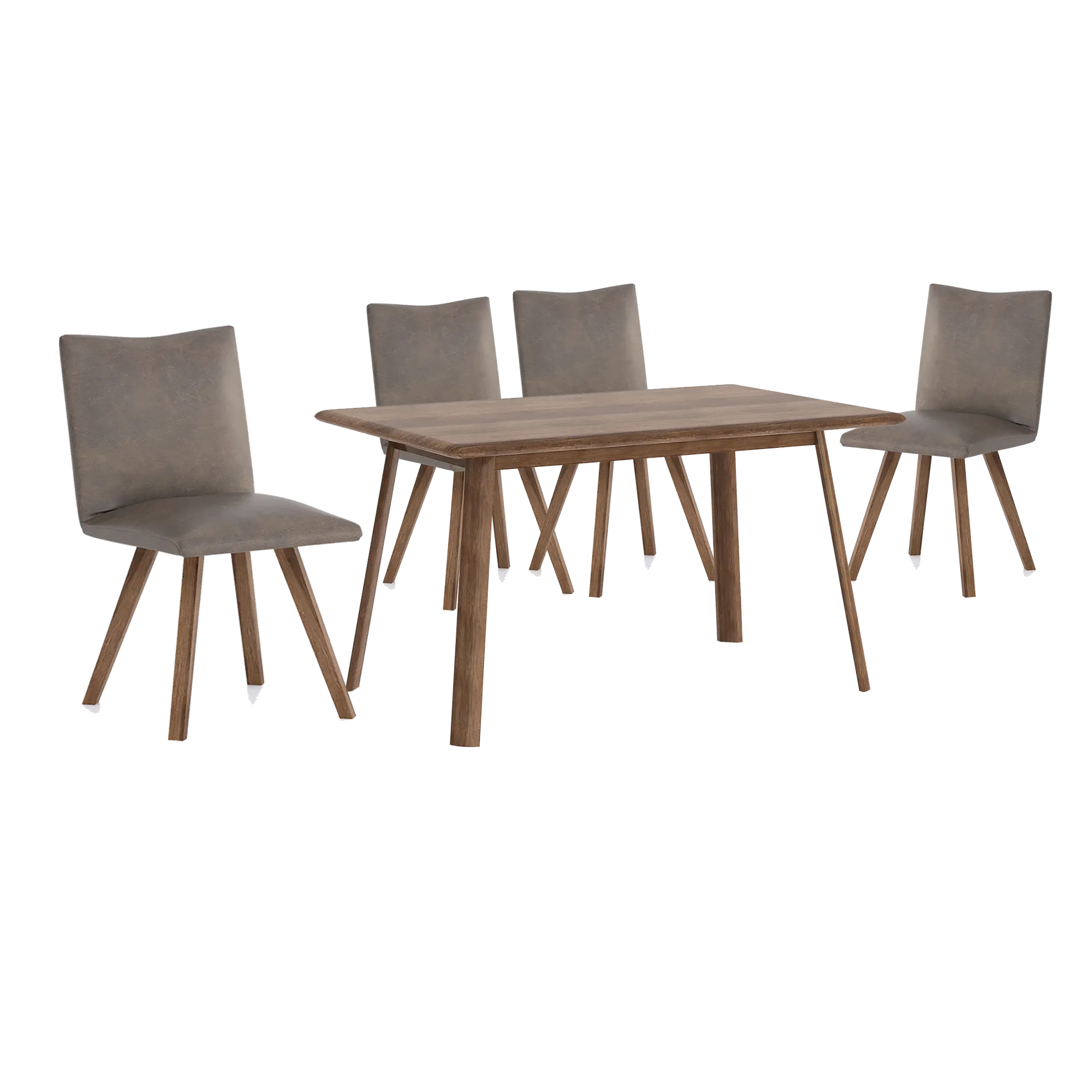 Asiago Solid Smoked Oak 1.4m Dining Table with Milano Chairs, also available in White Oak - Main Image 