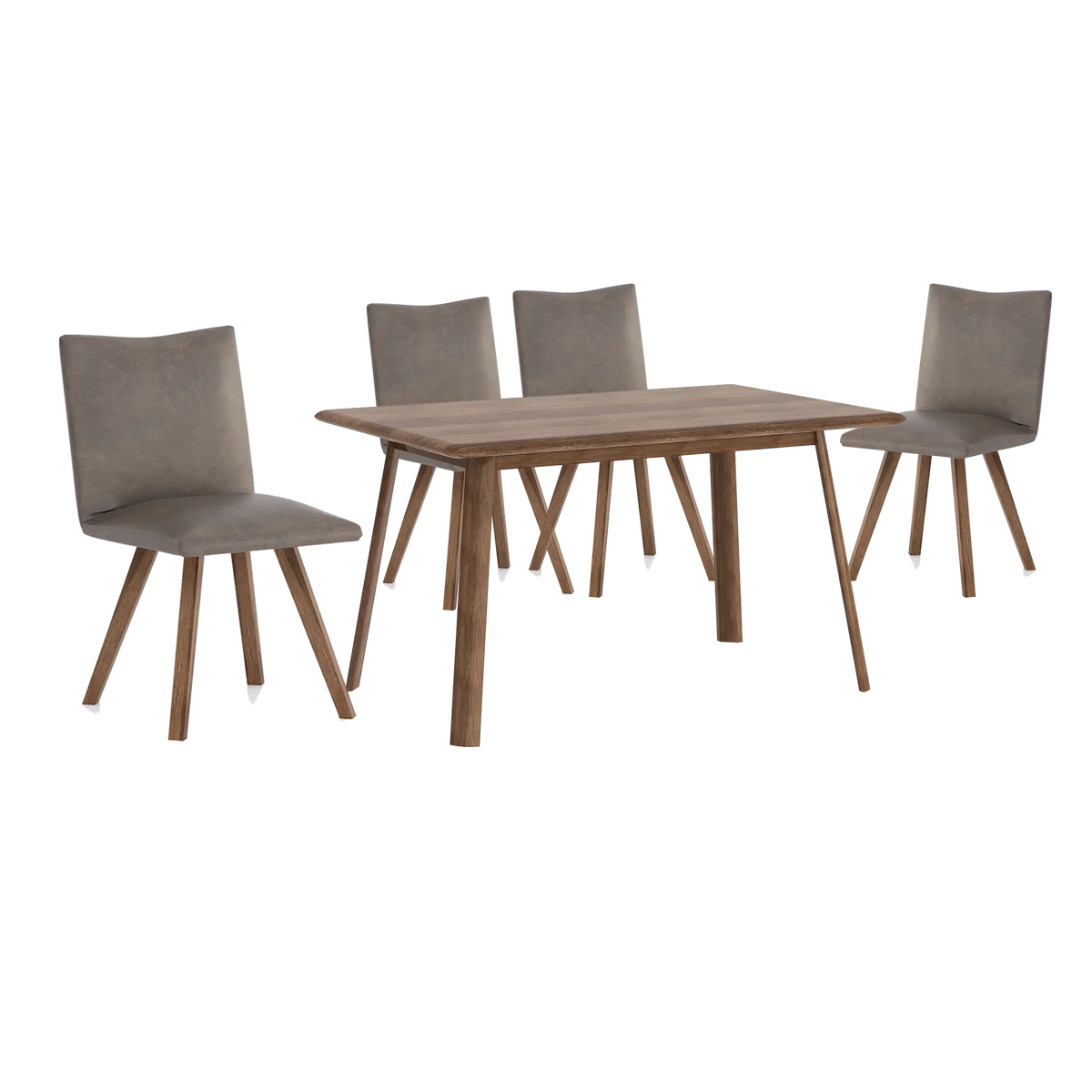 Asiago Solid Smoked Oak 1.4m Dining Table with Milano Chairs, also available in White Oak - Main Image 