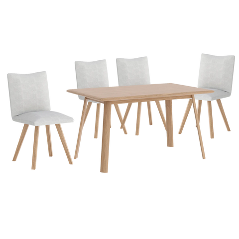 Asiago Solid White Oak 1.7m Dining Table with Milano Chairs, also available in Smoked Oak - Main Image 