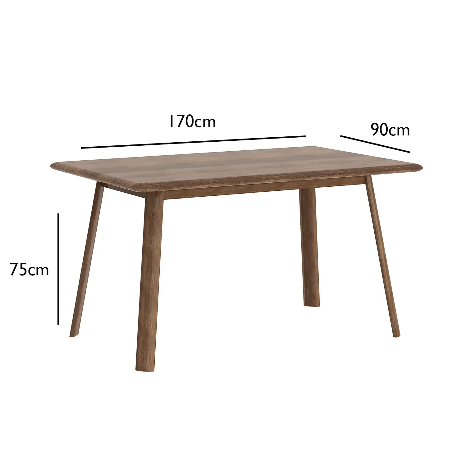 Asiago Solid Smoked Oak 1.7m Dining Table with Milano Chairs