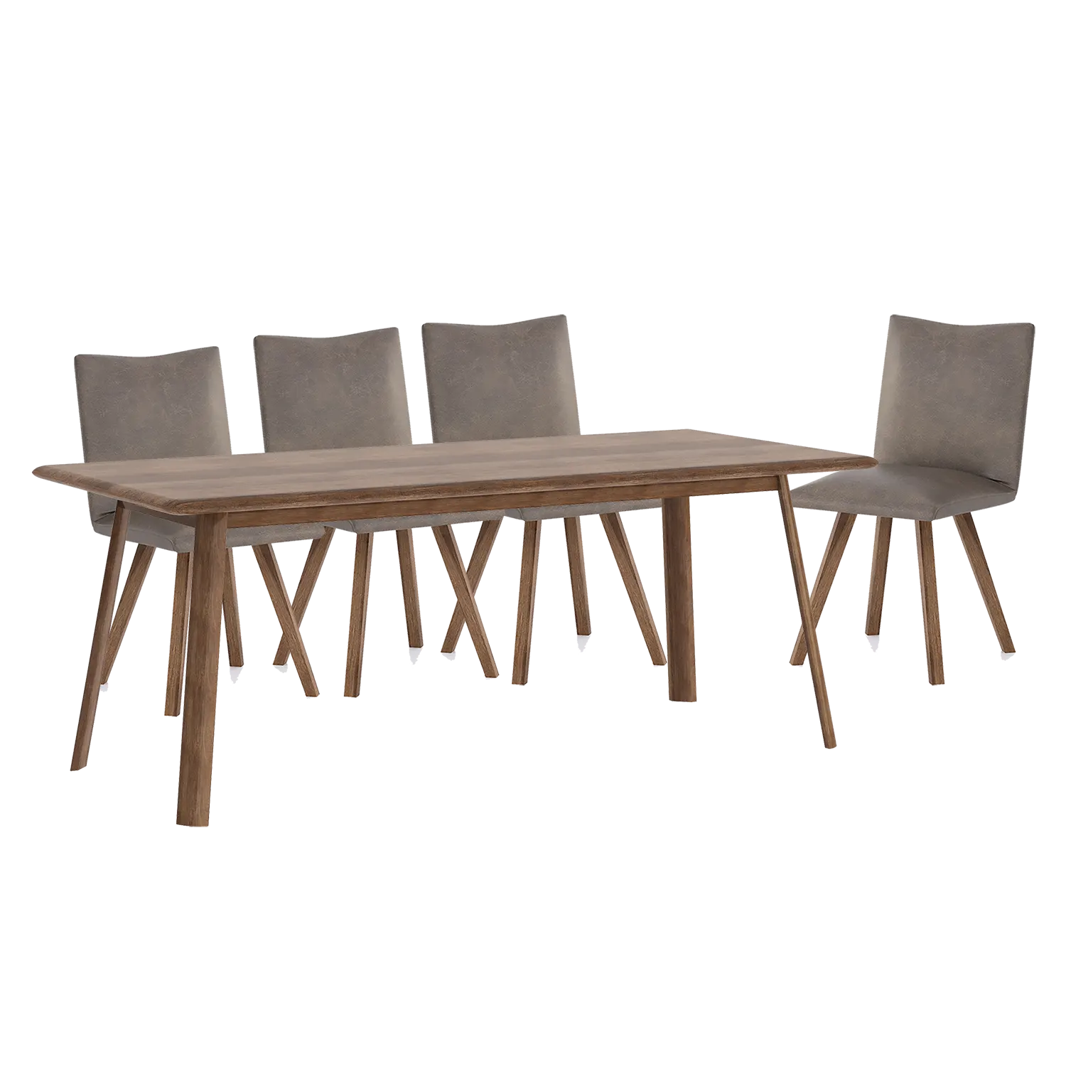 Asiago Solid Smoked Oak 2m Dining Table with Milano Chairs