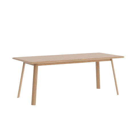 Asiago Solid White Oak 2m Dining Table with Milano Chairs, also available in Smoked Oak - Table Image 