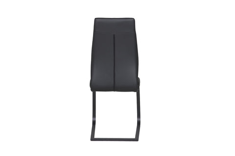 Set of 4 Alta Black Dining Chairs with Black Legs, also available in Taupe, Grey, Tan and Silver-Back-of-Chair-Image