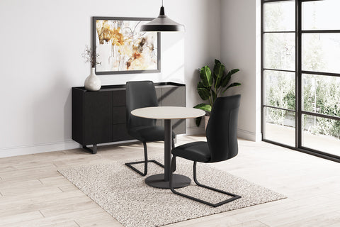 Set of 4 Alta Black Dining Chairs with Black Legs, also available in Taupe, Grey, Tan and Silver-Lifestyle-Image