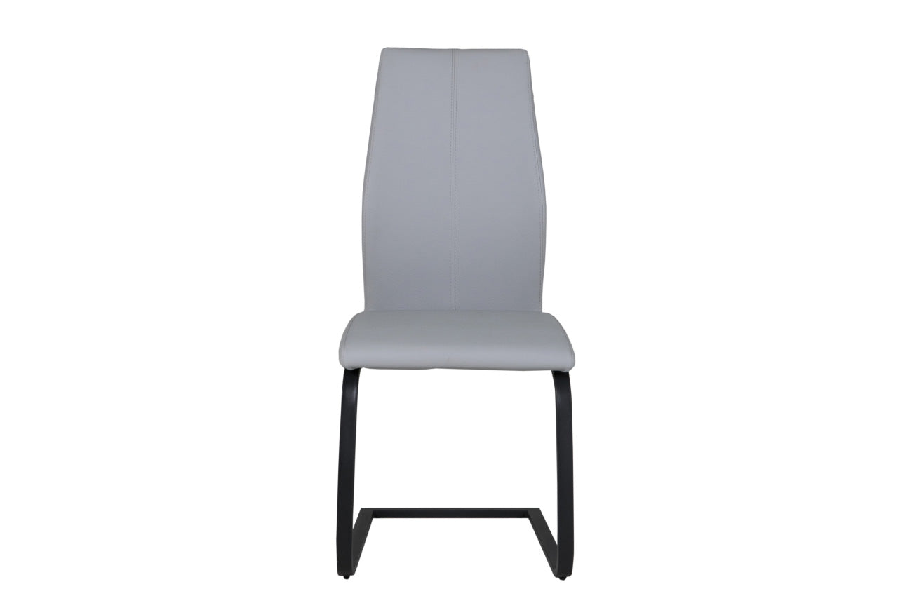 Set of 4 Quinlan Taupe Dining Chairs with Black Legs