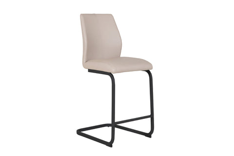 Arga Tan Faux Leather Counter Bar Chair - Set of 2. Available in Taupe, Black, Grey and Silver - Taupe bar stool