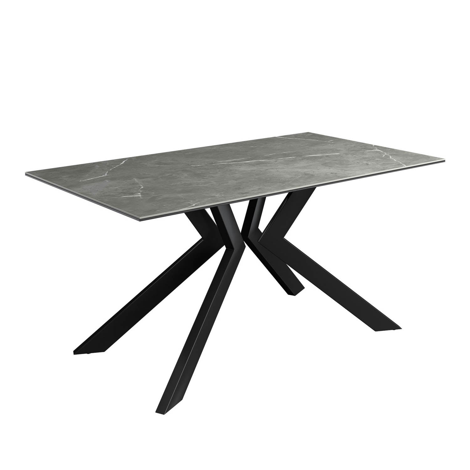 Athens 1.6M Grey Matte Ceramic Dining Table