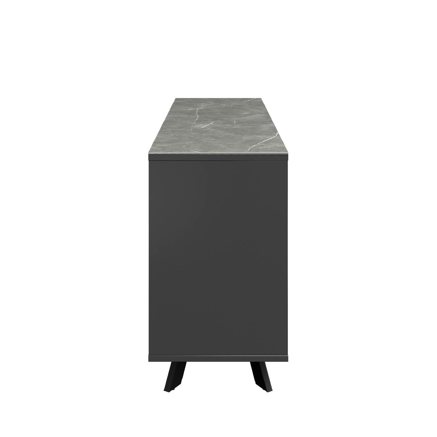 Athens 2 Door 2 Drawer Sideboard with Matte Grey Ceramic Top