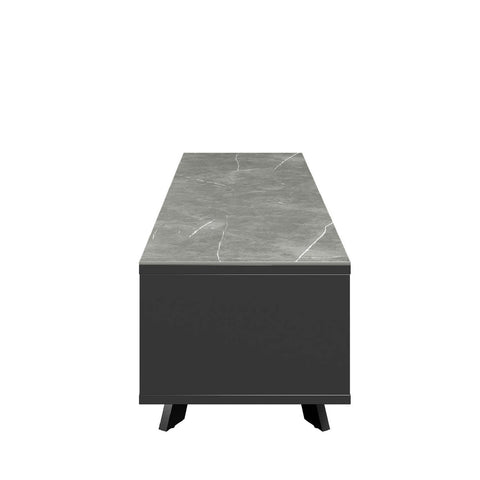 Athena TV-Unit with Matte Grey Ceramic Top Modern and Contemporary - Side 