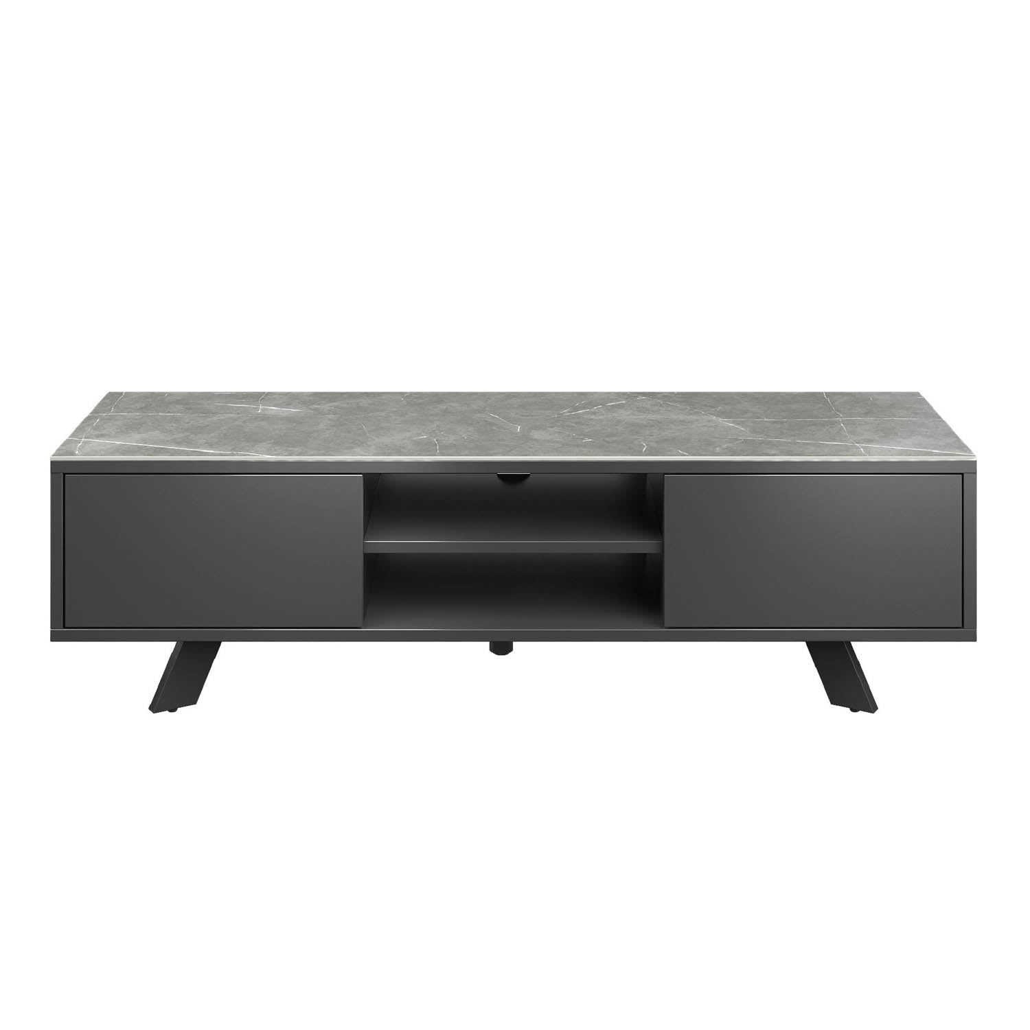 Athens TV-Unit with Matte Grey Ceramic Top