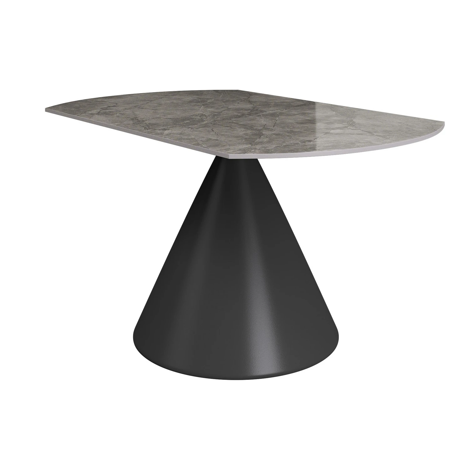 Alessio 130cm High Gloss Dark Grey Ceramic Extending Round Dining Table