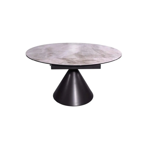 Alessio 130cm High Gloss Grey Ceramic Round Dining Table – Pendle ...