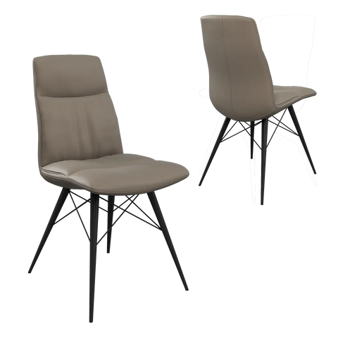 Alexa Taupe Leather Dining Chairs - Set of 4. Also available in Grey - Main Image