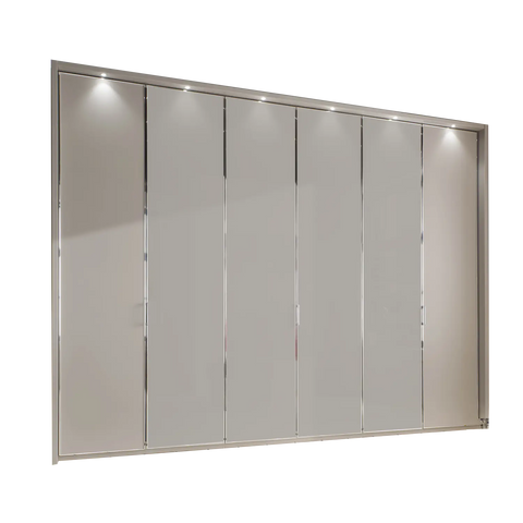 Wiemann Apollo Pebble Grey Large 6 Door Wardrobe - Width 300cm , Height 216cm and Depth 58cm - 002