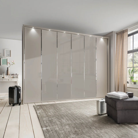 Wiemann Apollo Pebble Grey Large 6 Door Wardrobe - Width 300cm , Height 216cm and Depth 58cm - 001