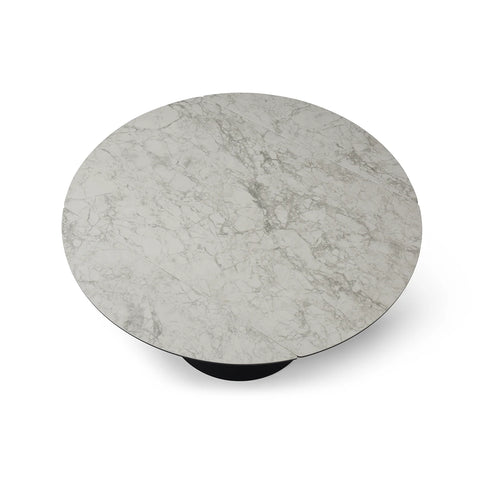 Alonzo White High Gloss Finish Marble Effect Ceramic Dining Table - top