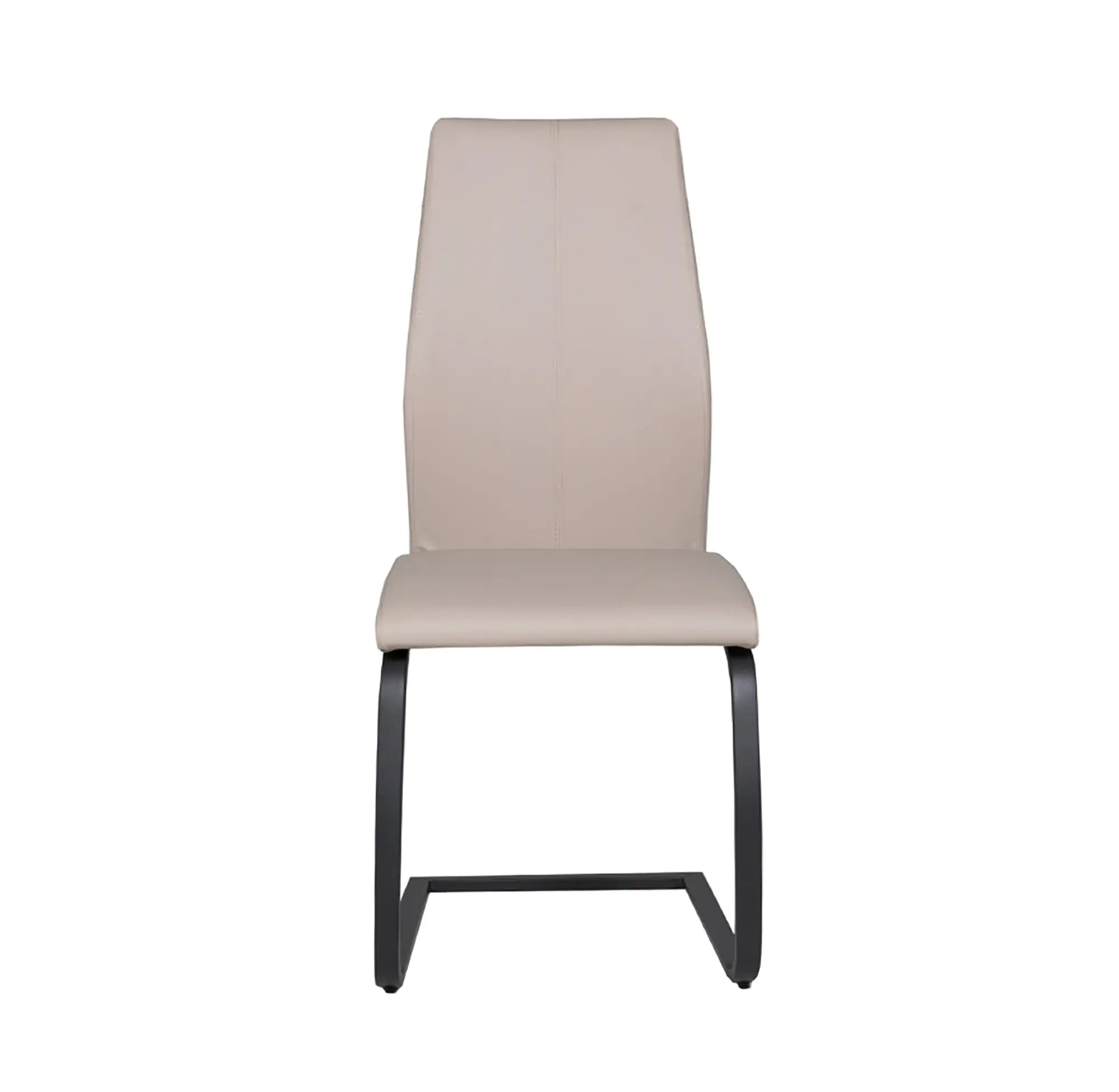 Set of 4 Quinlan Taupe Dining Chairs with Black Legs