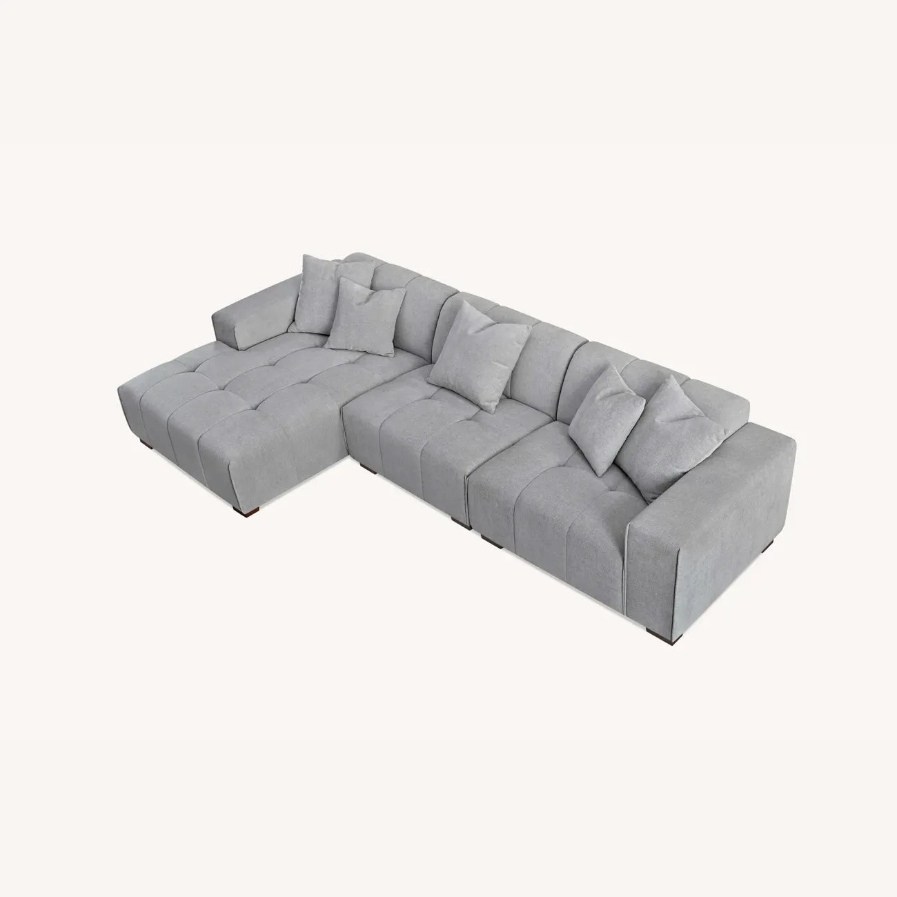 Leonard Left Hand Corner Boucle Sofa in Cloudy Grey