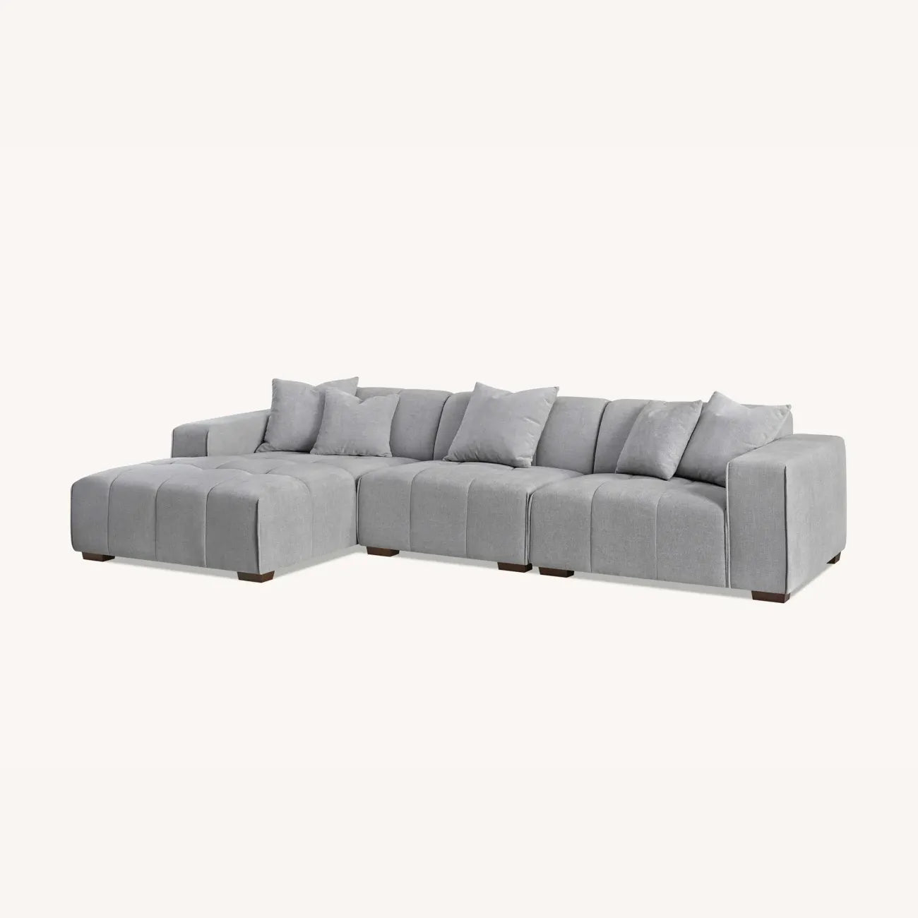 Leonard Left Hand Corner Boucle Sofa in Cloudy Grey