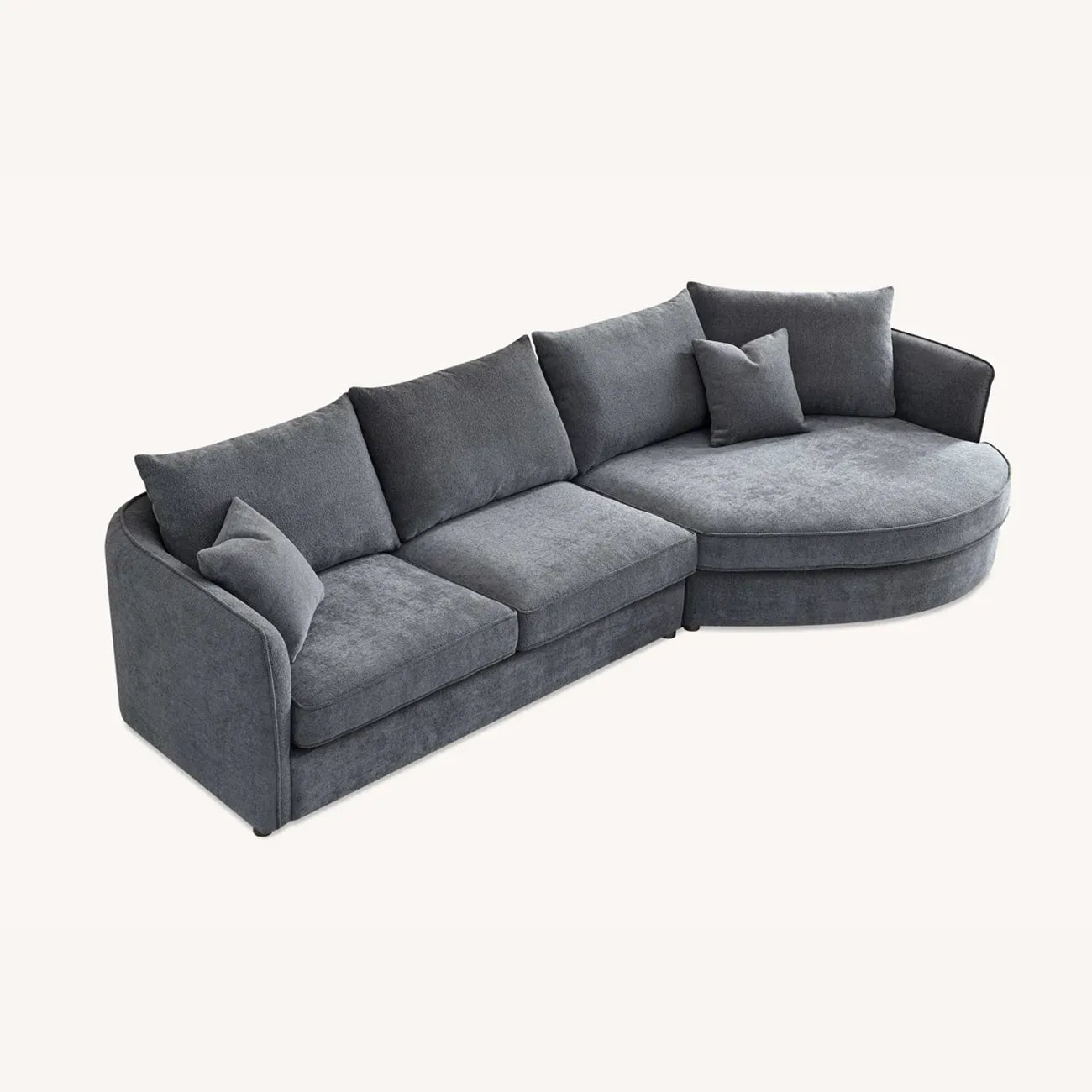 Rubin Corner Chaise Boucle Sofa in Charcoal