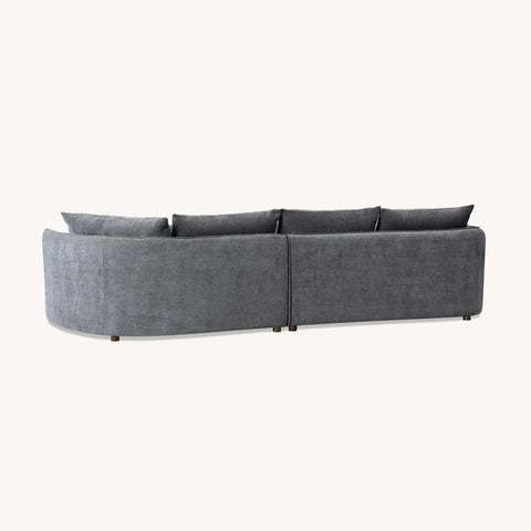 Rubin Corner Chaise Boucle Sofa in Charcoal, also available in Pebble - Reverse of Chaise Image