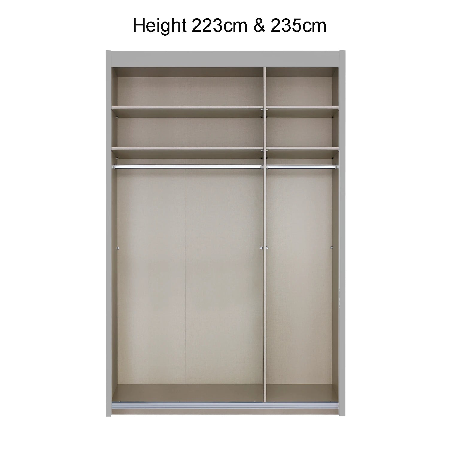 Amalfi Silk Grey 151cm Sliding 2 Door Wardrobe with Mirror