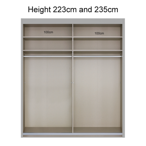 Amalfi Silk Grey 201cm Sliding 2 Door Wardrobe with Mirror