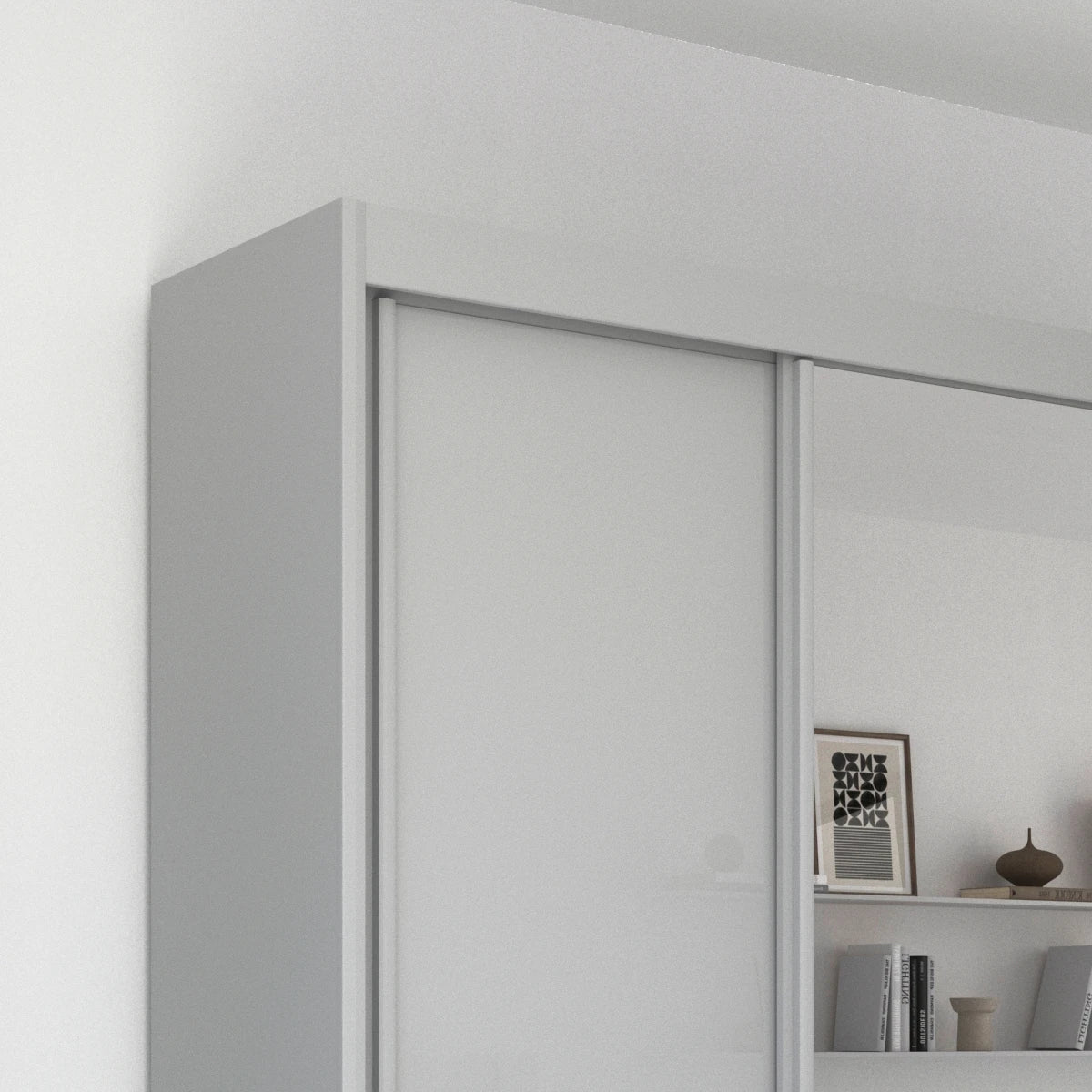 Amalfi Silk Grey 225cm Sliding 3 Door Wardrobe with Mirror