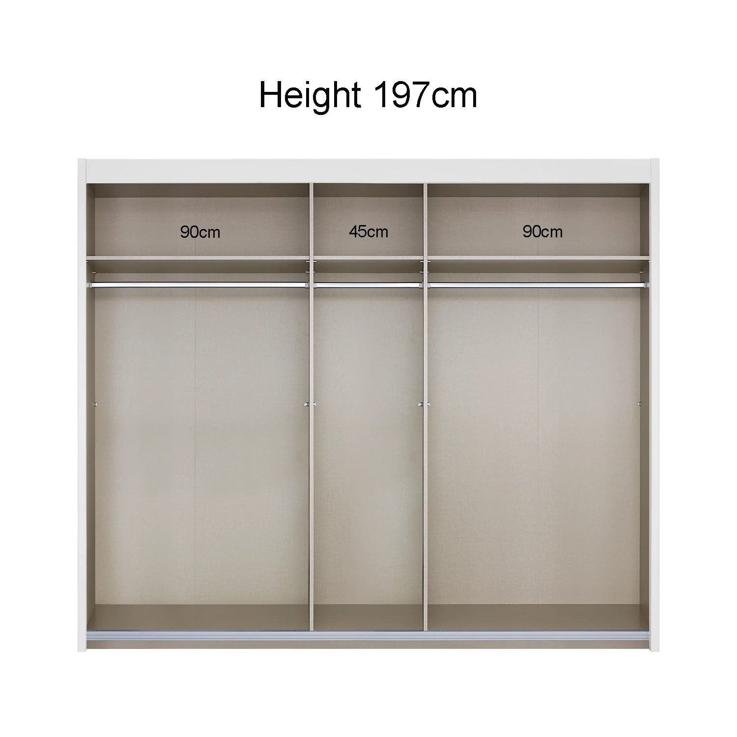 Amalfi Silk Grey 225cm Sliding 3 Door Wardrobe with Mirror