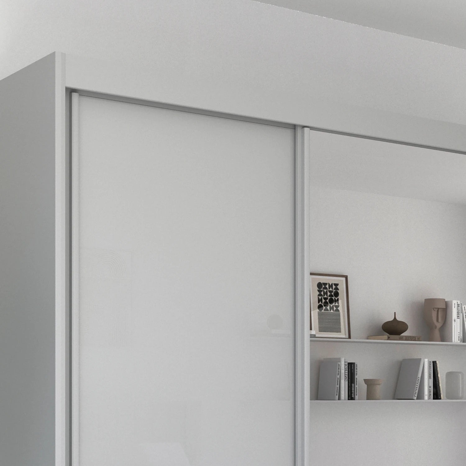 Amalfi Silk Grey 300cm Large Sliding 3 Door Wardrobe with Mirror