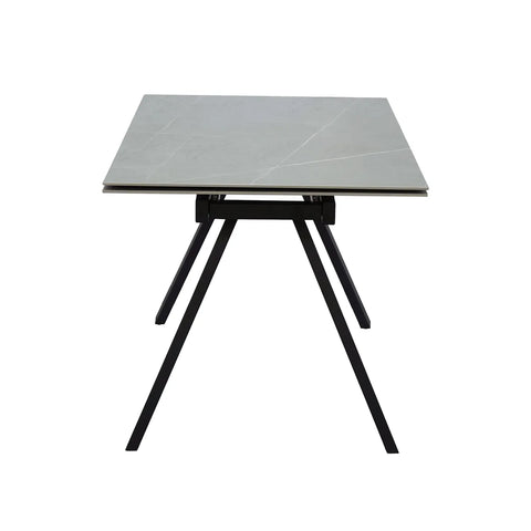 Amani Grey Sintered Stone Large Extending Dining Table - Head View