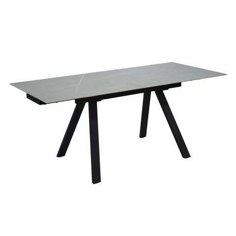 Amani Grey Sintered Stone Large Extending Dining Table - Side View