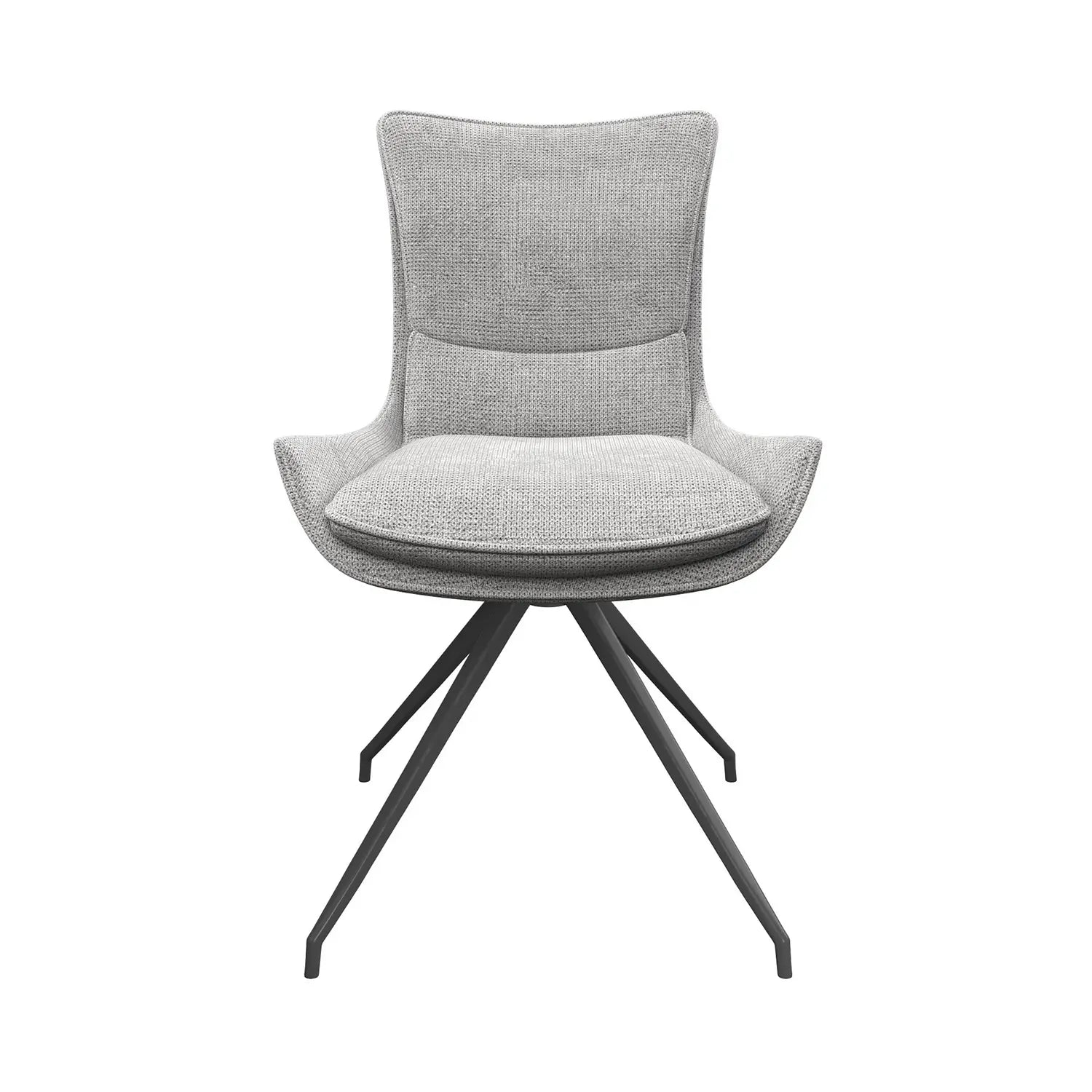 Amber Fabric Grey Swivel Set of 6 Dining Chairs