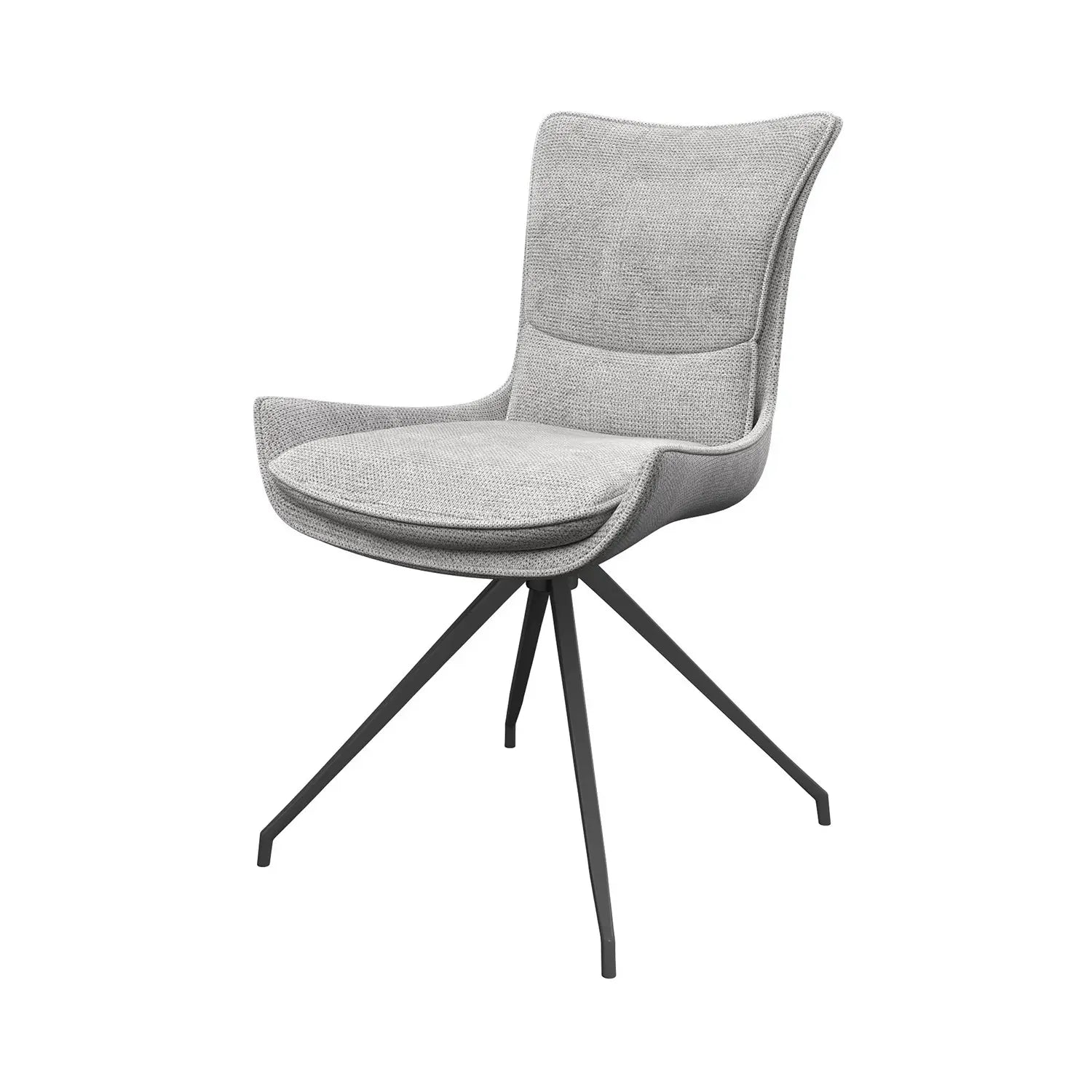 Amber Fabric Grey Swivel Set of 4 Dining Chair